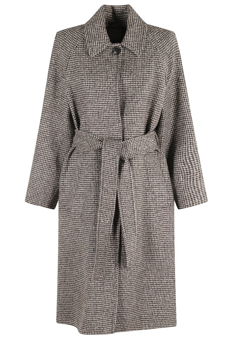 Kiltie Vicky Checkered Wool-Blend Coat