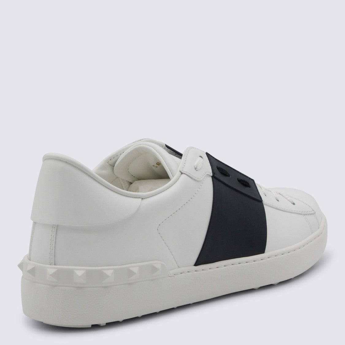 Valentino Garavani White And Blue Leather Open Sneakers