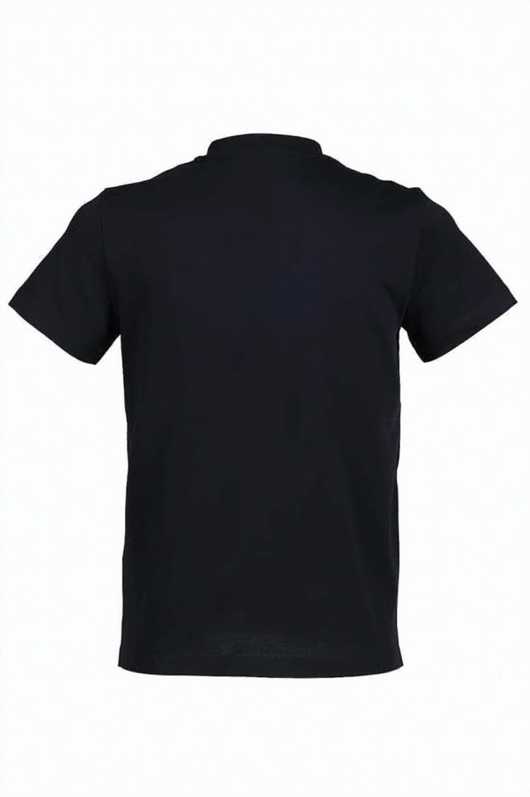 Moncler Short-Sleeved Black Cotton T-Shirt With Logo Detail