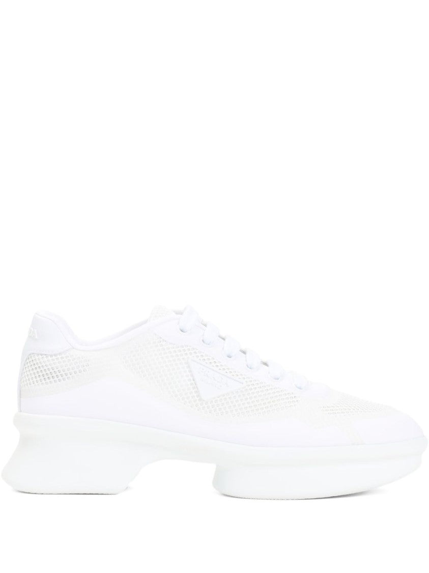 Prada Sculpted White Re-Nylon Sneakers