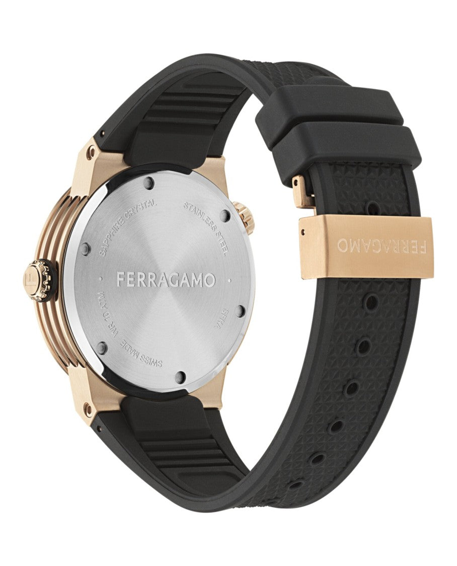 Ferragamo F-80 Gmt Worldtime Silicone Watch