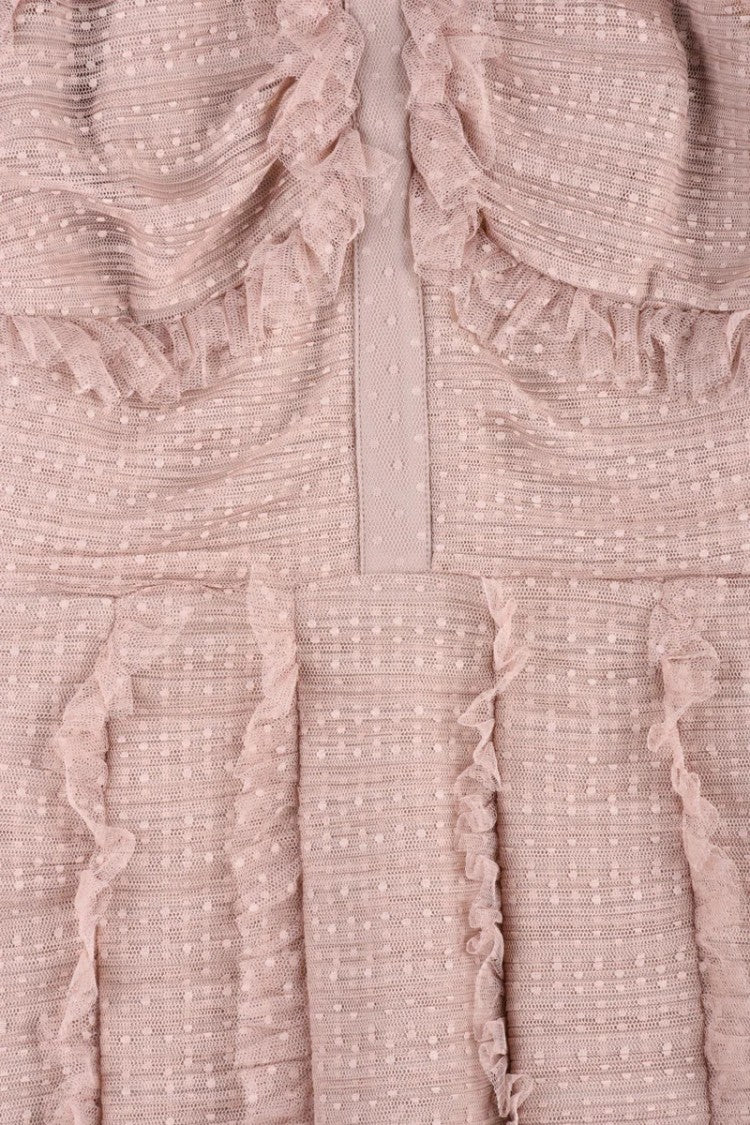 Elisabetta Franchi Sheath Tulle Dress Cuffed Sleeves - Old Rose