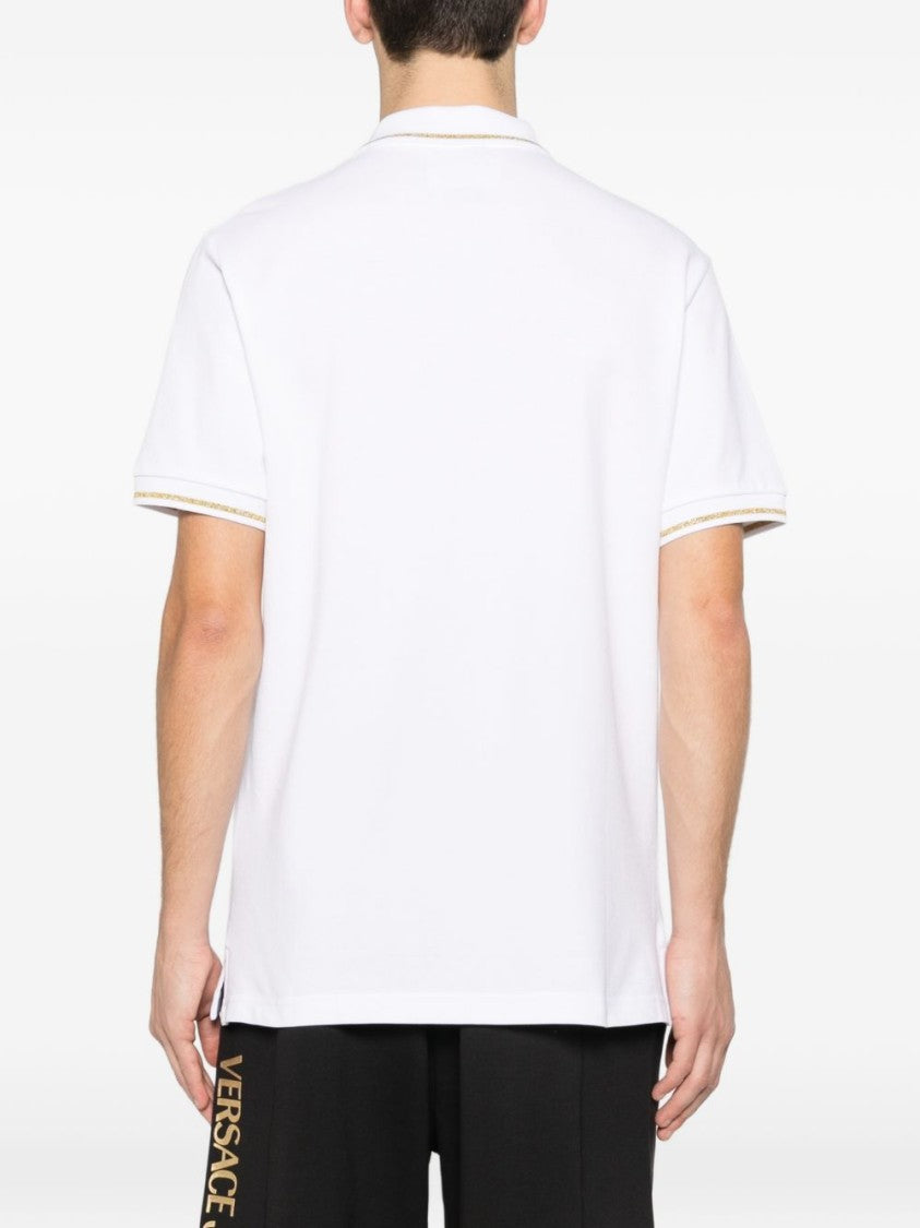 Versace Jeans Couture Short-Sleeved Polo Shirt With Gold Trim