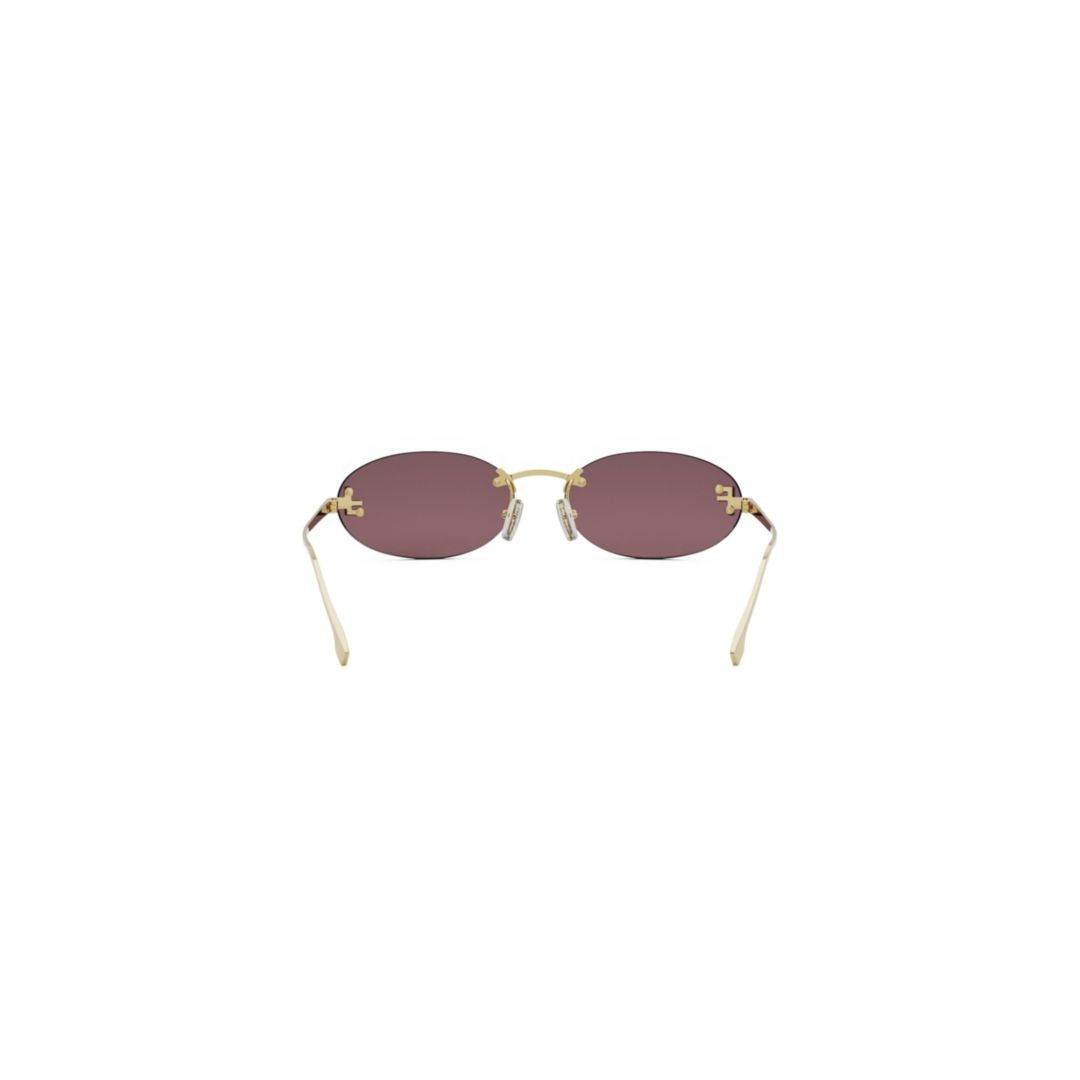 Fendi Oval Lens Sunglasses With Gold-Toned Frame And Tinted Lenses