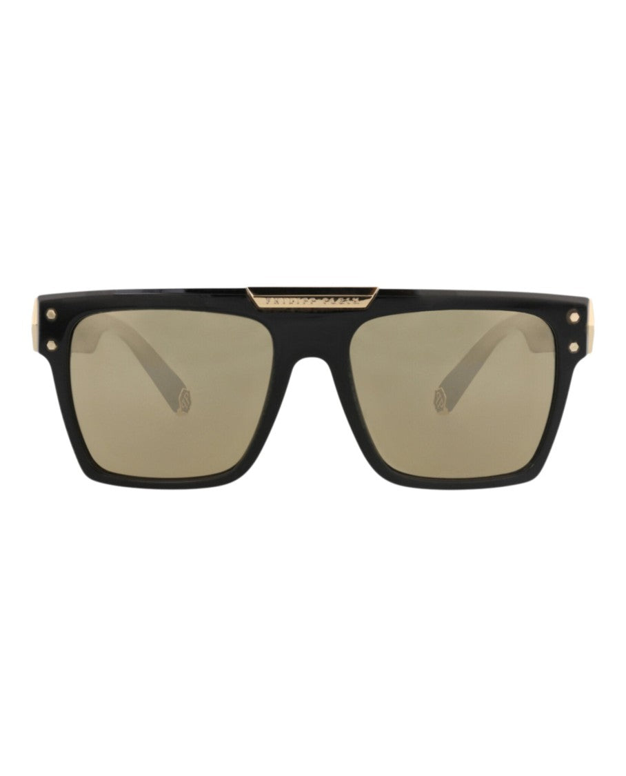 Philipp Plein Square-Frame Acetate Sunglasses With Titanium Accents And Honeycomb Temples