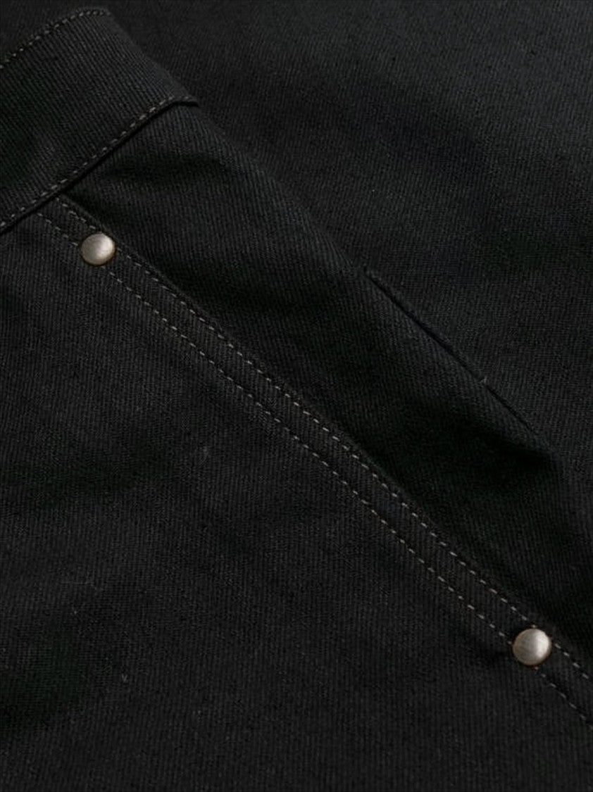 Lemaire High-Waisted Black Denim Pants With Straight-Leg Silhouette