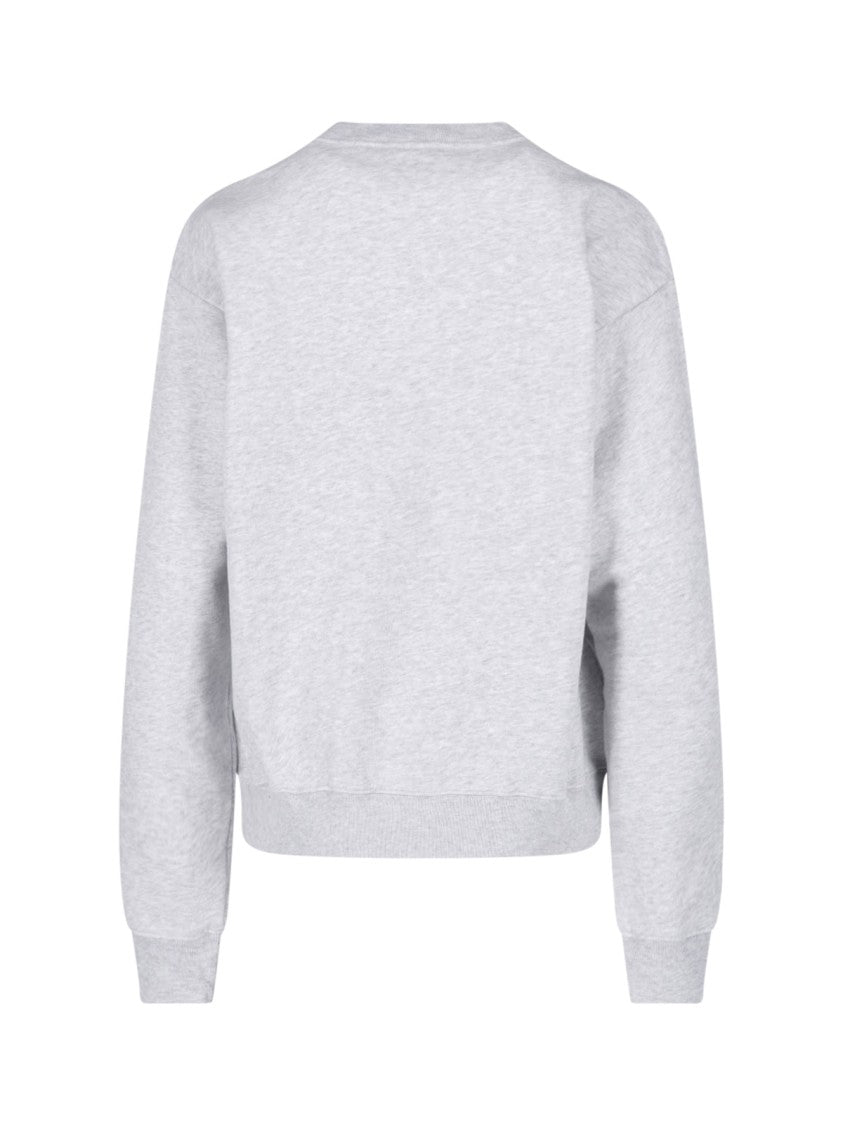 Sporty And Rich Heather Grey Crew Neck Cotton-Blend Sweatshirt