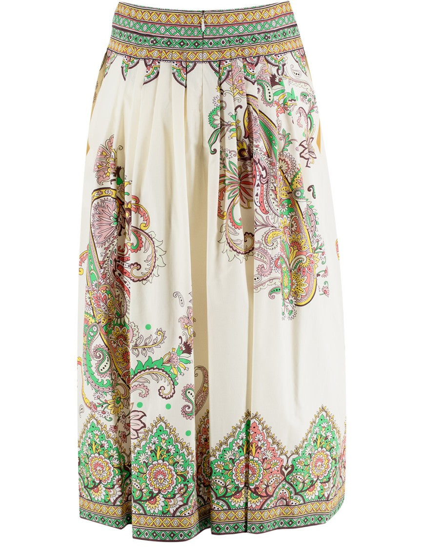 Etro High-Waisted Midi Skirt With Paisley Motif