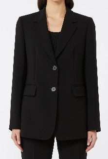 Max Mara Tailored Black Jacket With V-Neckline And Button Closure