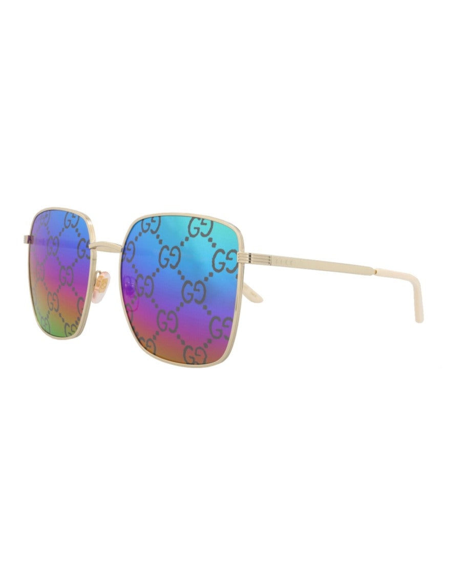 Gucci Square-Frame Metal Sunglasses