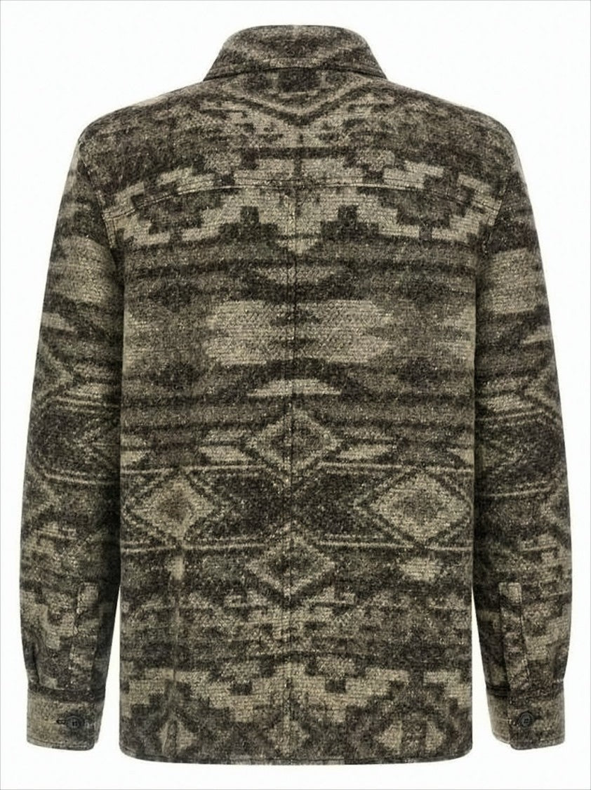 Isabel Marant Textured Wool-Blend Jacket With Geometric Pattern