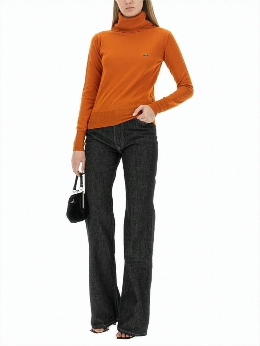 Vivienne Westwood Fitted Turtleneck Sweater With Ribbed Detailing