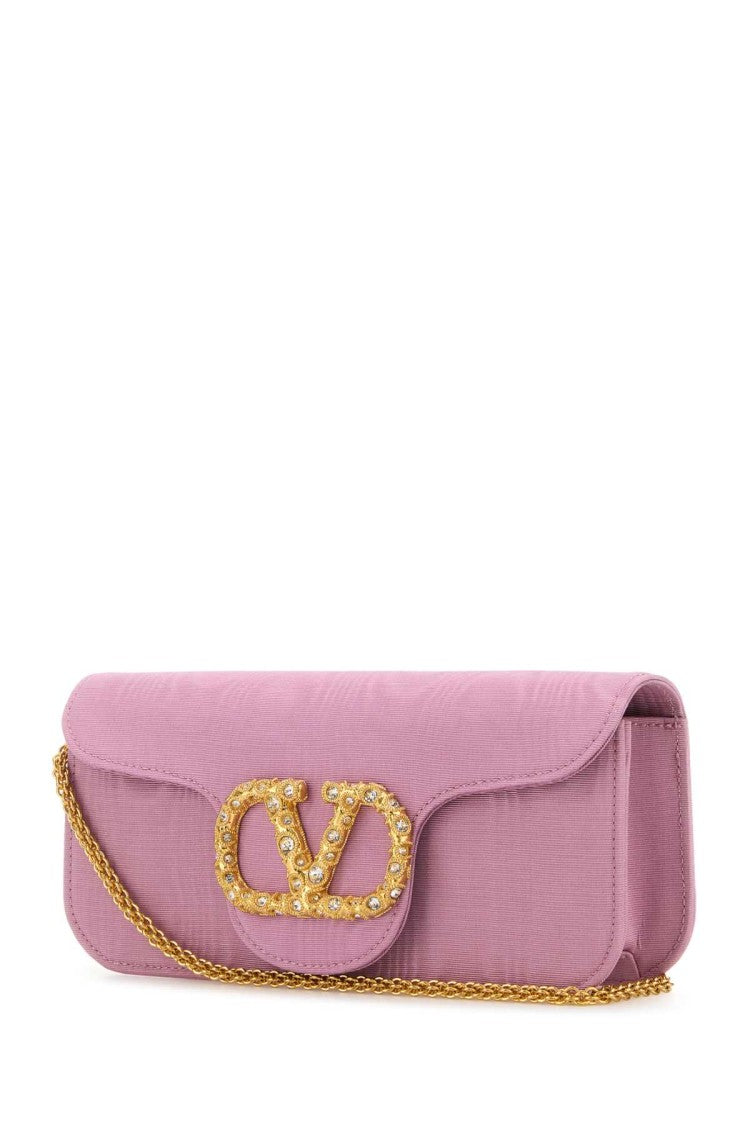 Valentino Garavani Pink Fabric Locã² Clutch