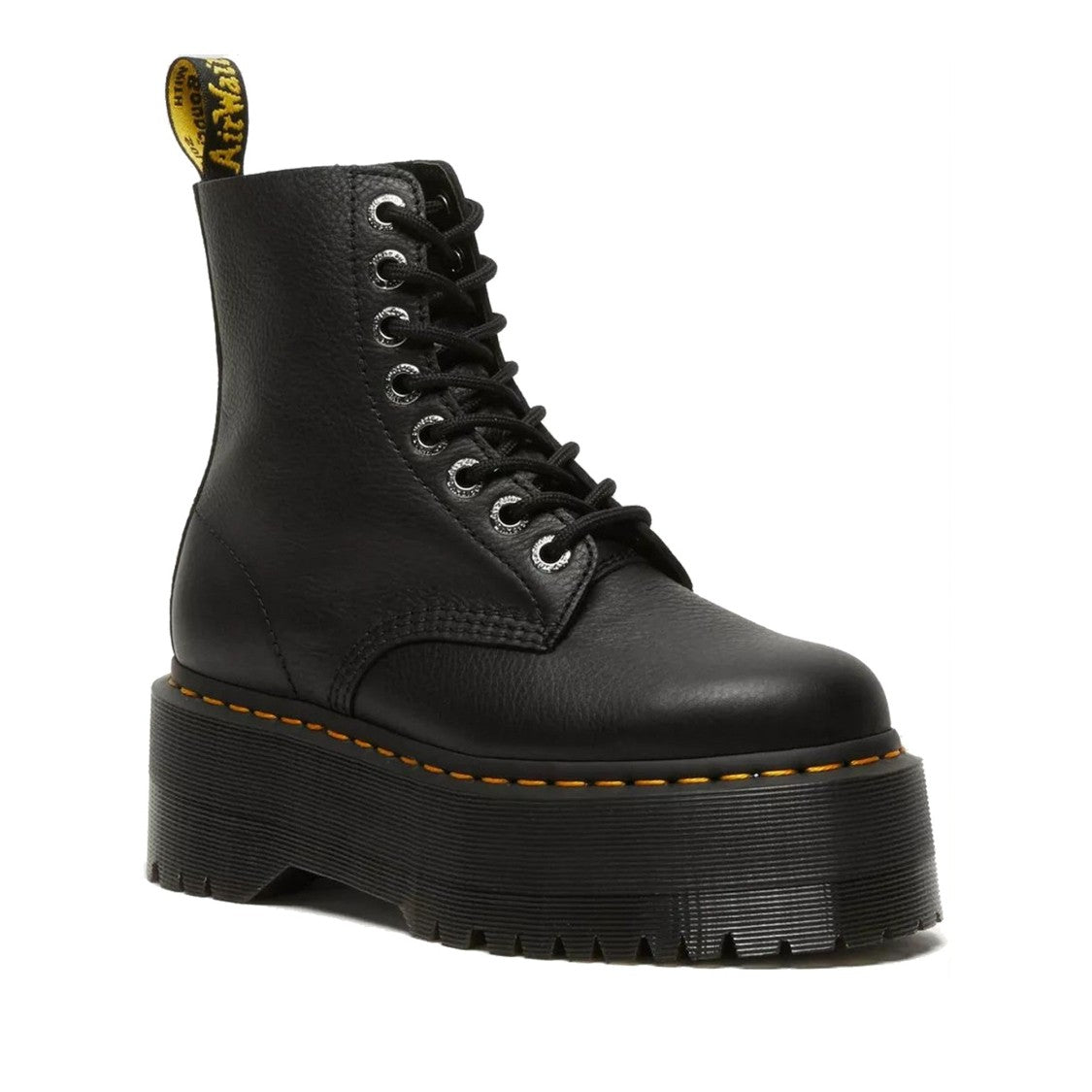 Dr. Martens Black 1460 Pascal Max Pisa Chunky Sole Leather Ankle Boots