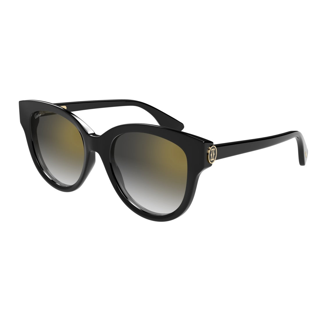 Cartier Ct0506s Glossy Black Cat-Eye Sunglasses