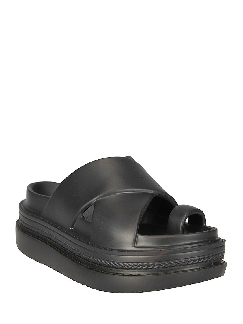 Sacai Foam Multiple Sole Sandals With Overlapping Straps And Chunky Silhouette