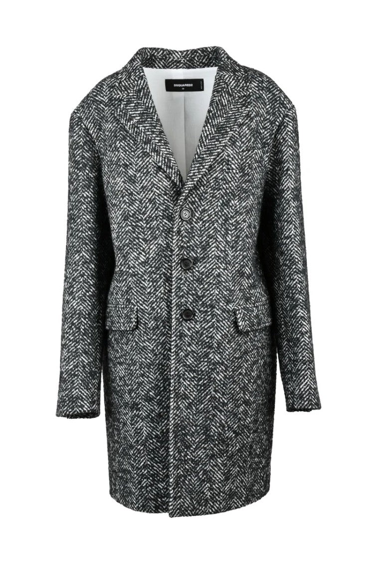 Dsquared2 Patterned Coat - Black/White