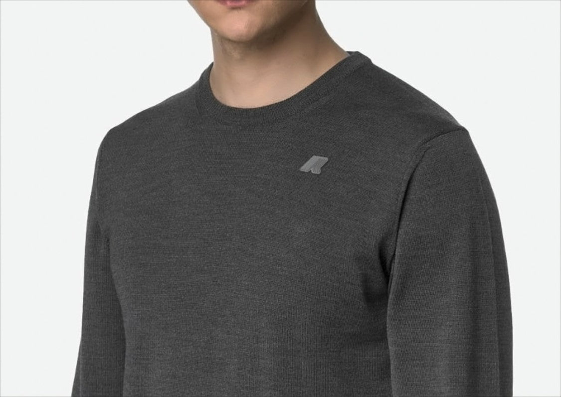 K-Way Grey Easy-Care Merino Wool Sweater