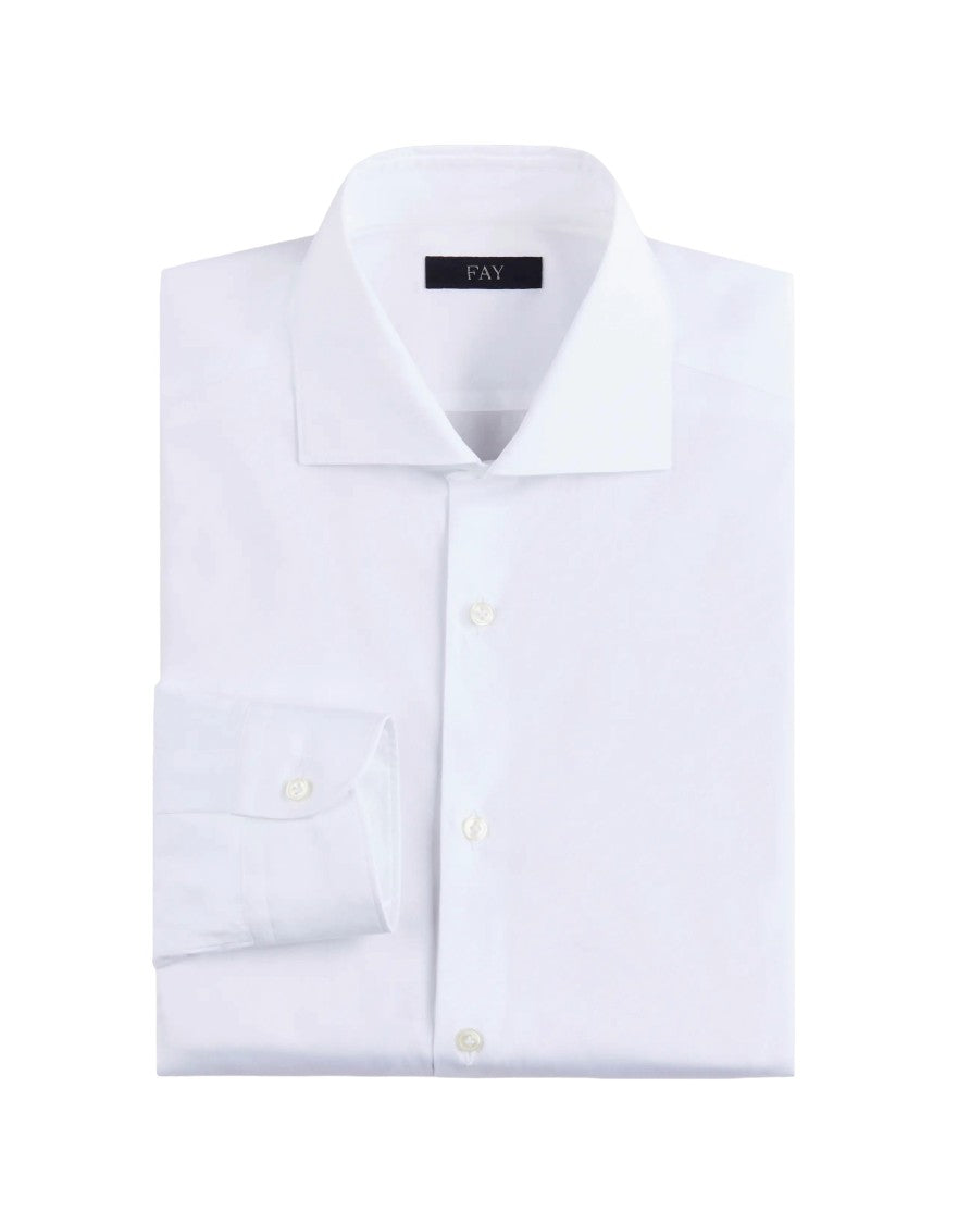 Fay French Collar Stretch Shirt With Modern Fit