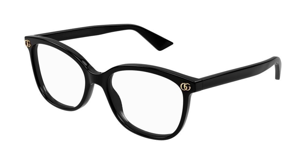 Gucci Black Gold Accents Oversized Round Frame Eyeglasses