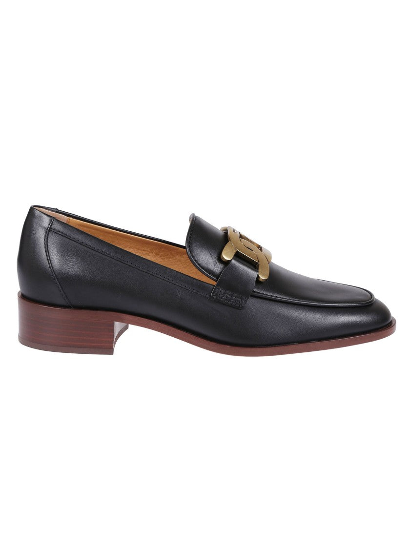 Tod's Leather Loafers With Gold-Tone Buckle