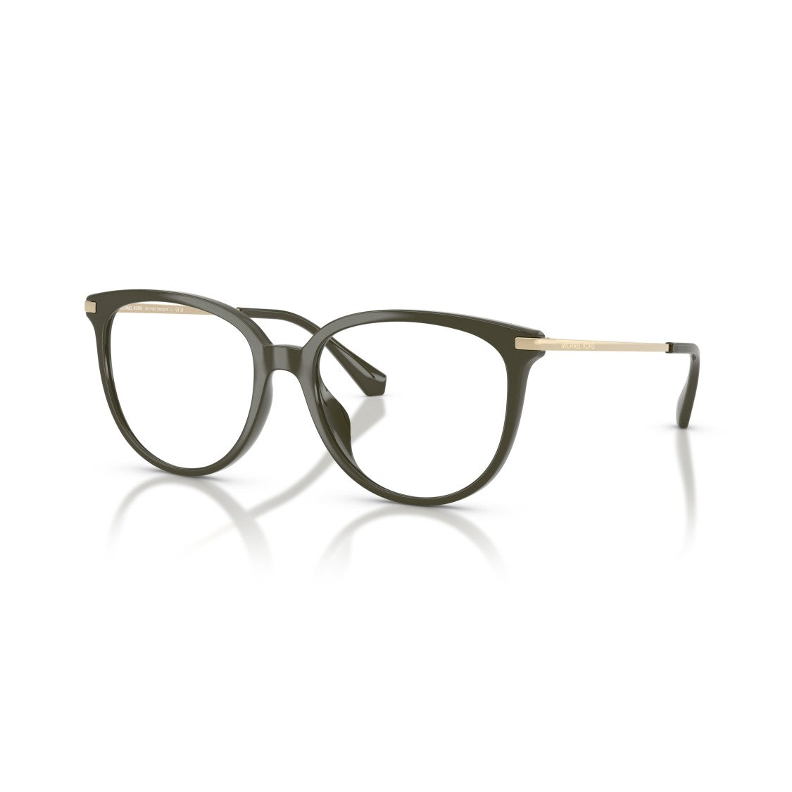Michael Kors 0Mk4106u Rounded Cat-Eye Eyeglasses In Muted Olive Green