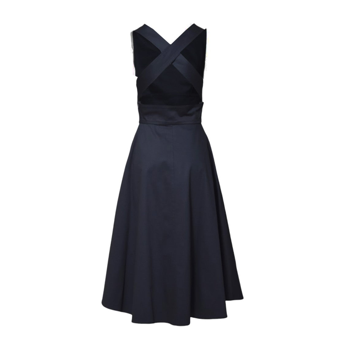 Aspesi Midnight Blue Cotton Pique Midi Dress