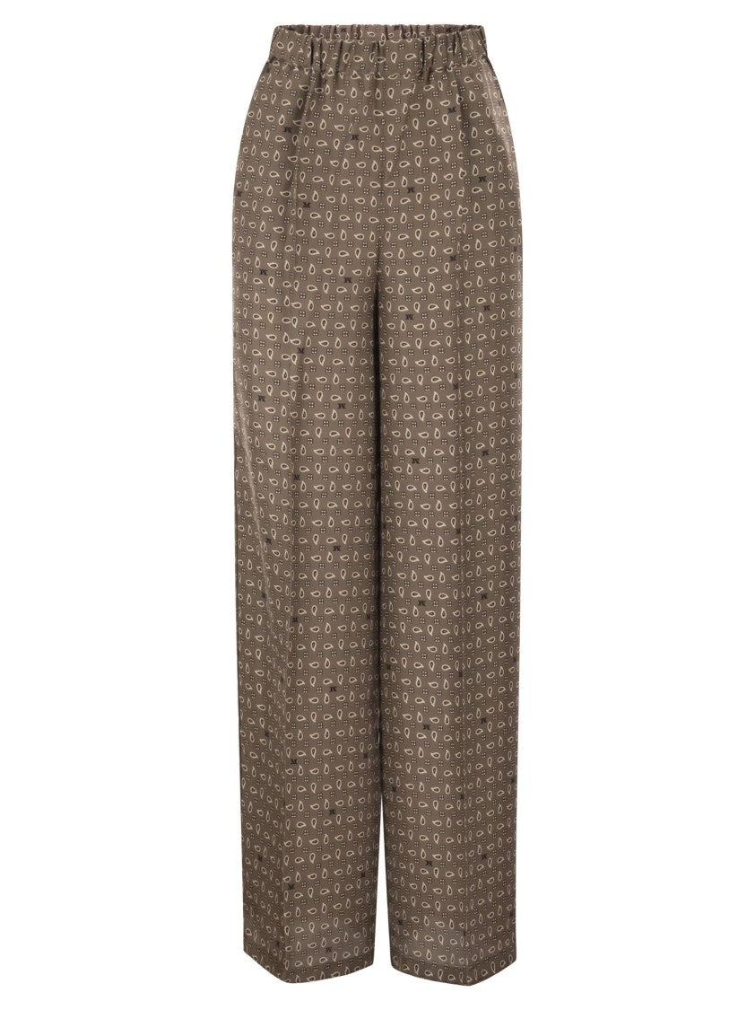 Max Mara Mxmvischio - Printed Silk Trousers