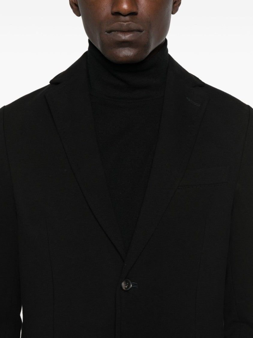 Circolo 1901 Tailored Black Blazer With Notched Lapel And Minimalist Design