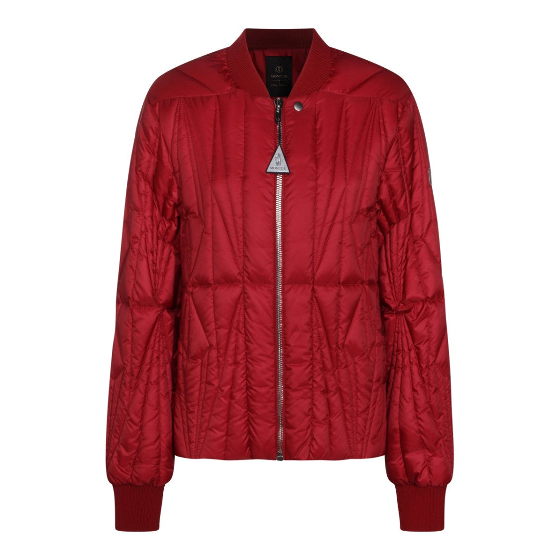 Moncler X Rick Owens Red Geocamo Flight Down Jacket With Bomber Collar