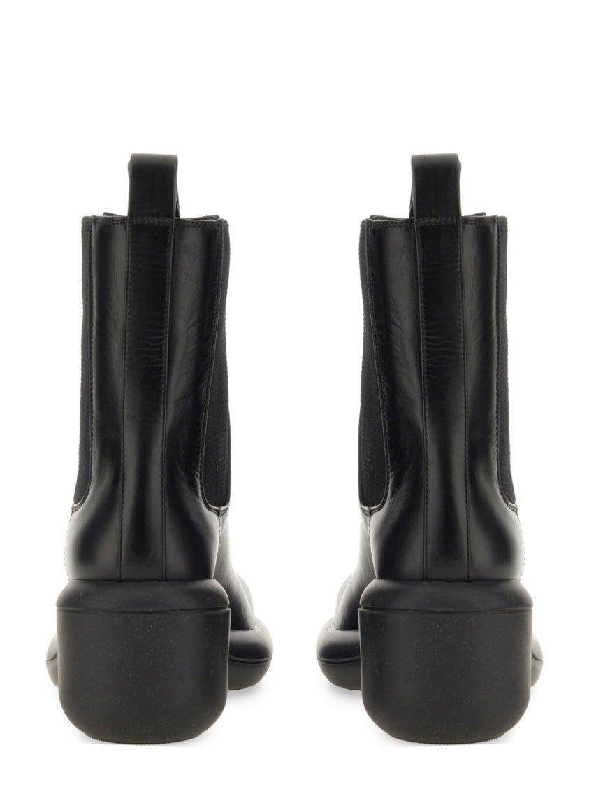 Jil Sander Black Leather Boots With Round Toe