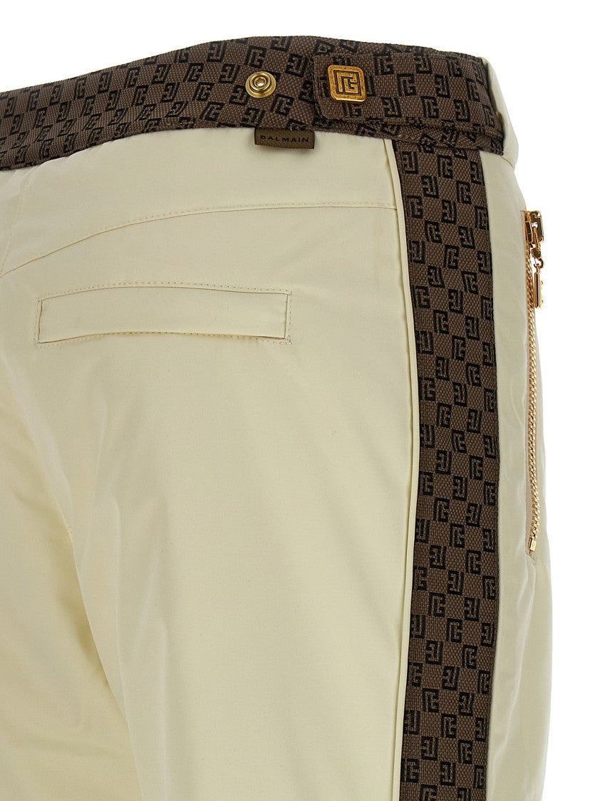 Balmain Slightly Flared Ski Pants With Monogram Inserts