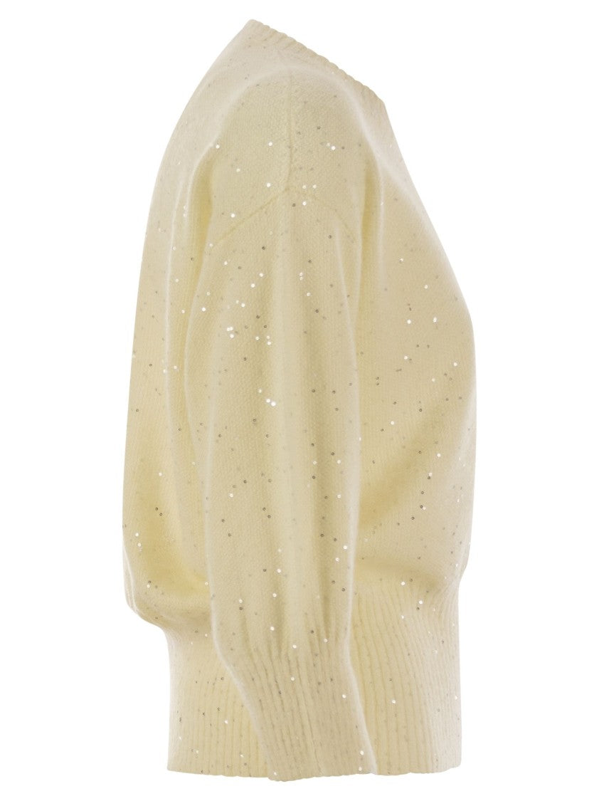 Fabiana Filippi Mohair Sweater With Micro Sequins