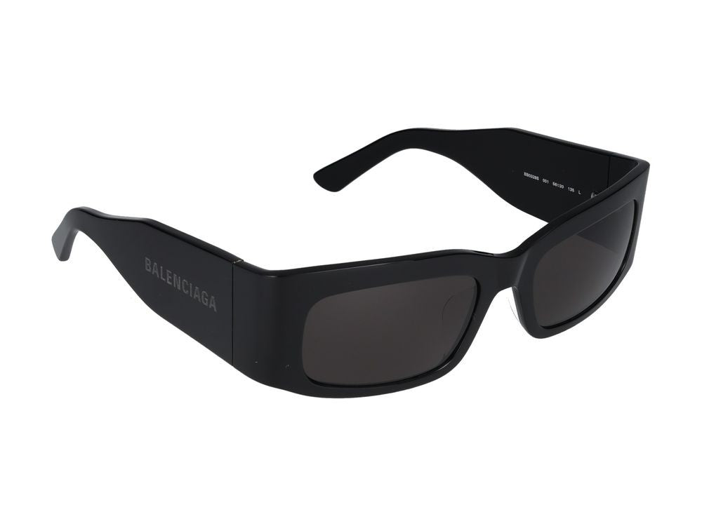 Balenciaga Black Bb0328s Acetate Oversized Rectangular Sunglasses
