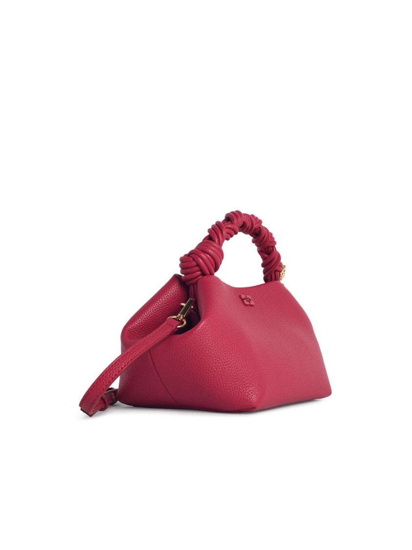 Ganni Small 'Bou' Bag In Persian Red Hammered Leather