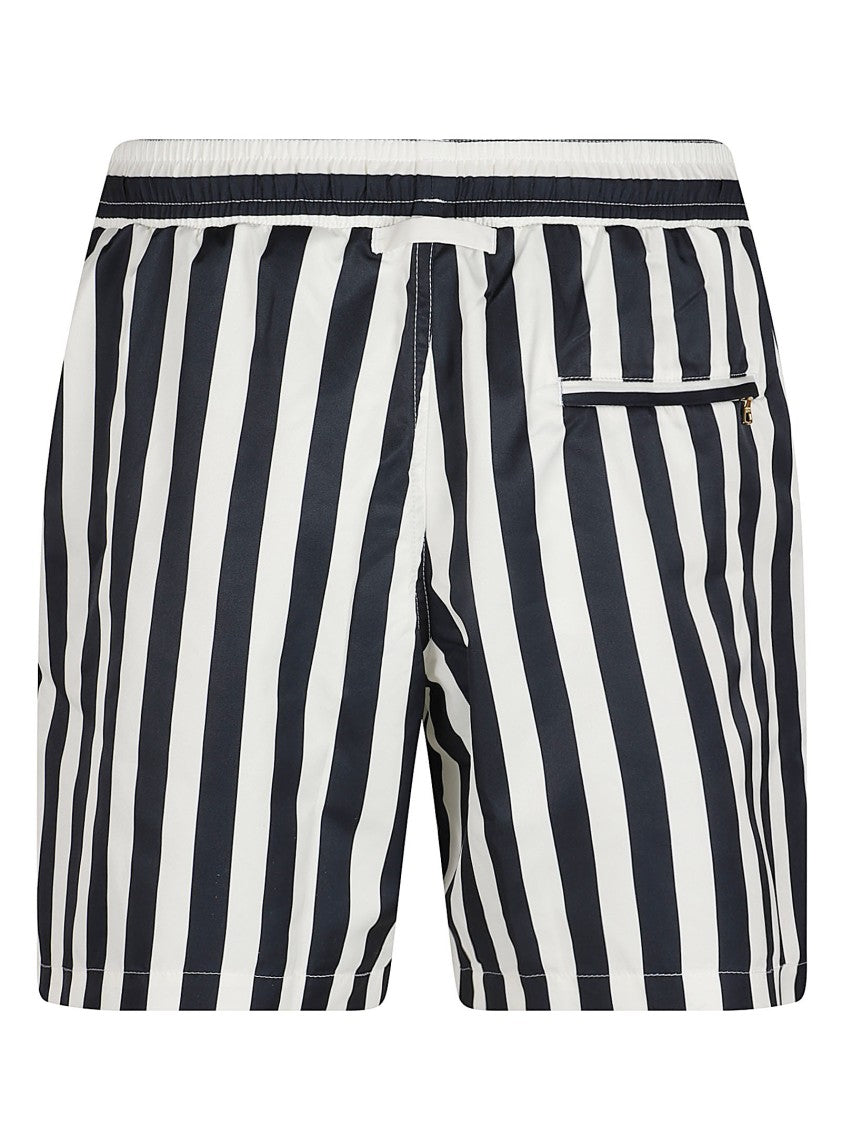 Orlebar Brown Vertical Stripe Shorts With Elastic Waistband