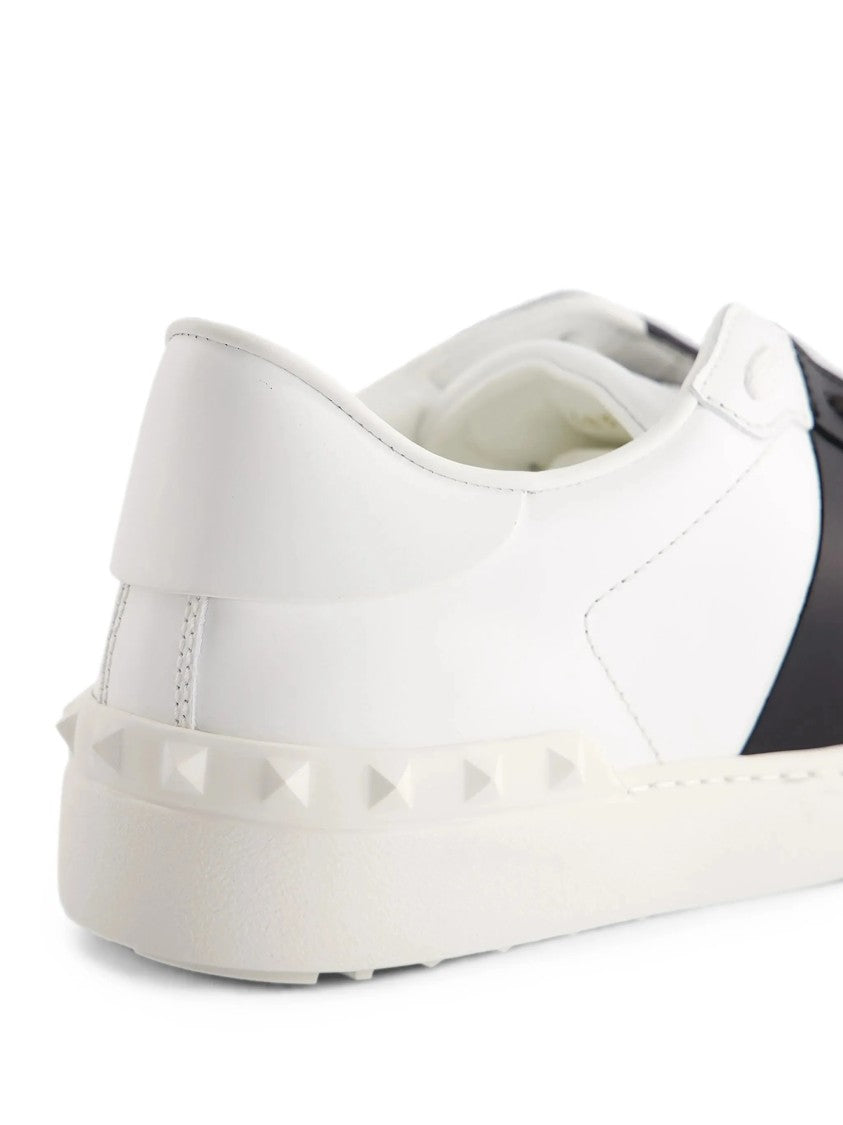 Valentino White Open Leather Black Sneakers
