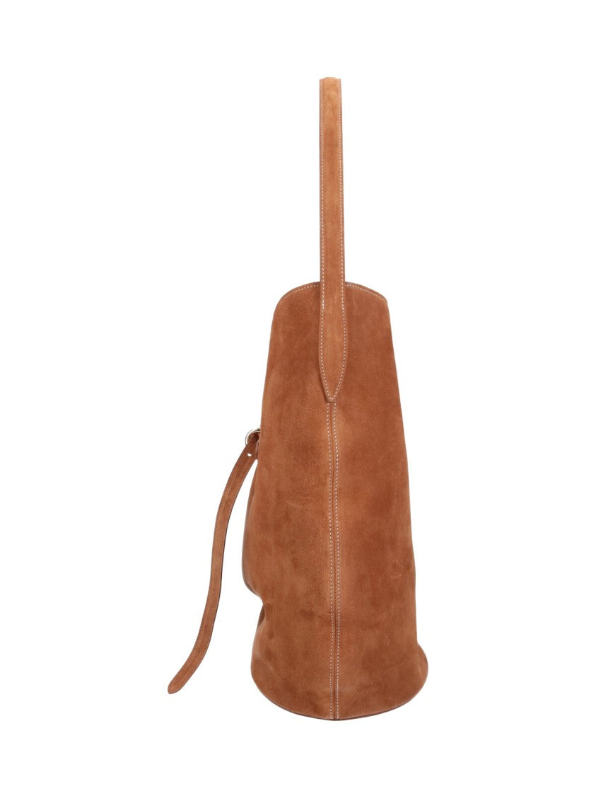 Liffner Brown Suede Adjustable Strap Bag
