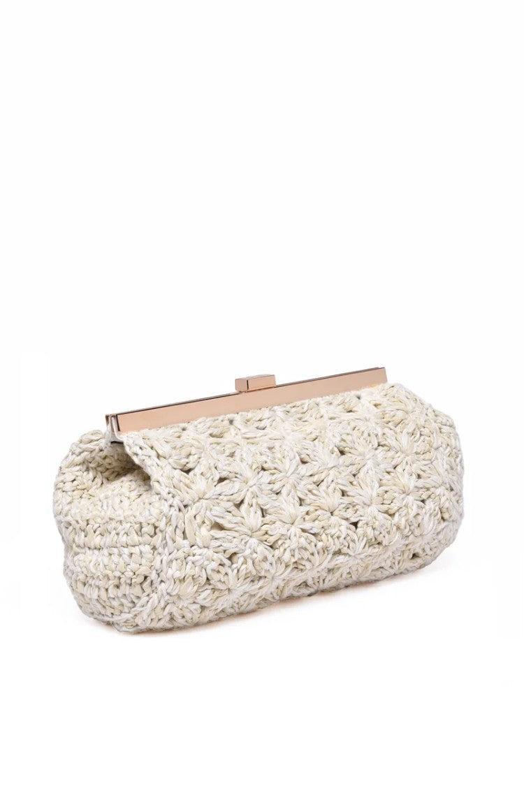 Fabiana Filippi Raffia Clutch - White