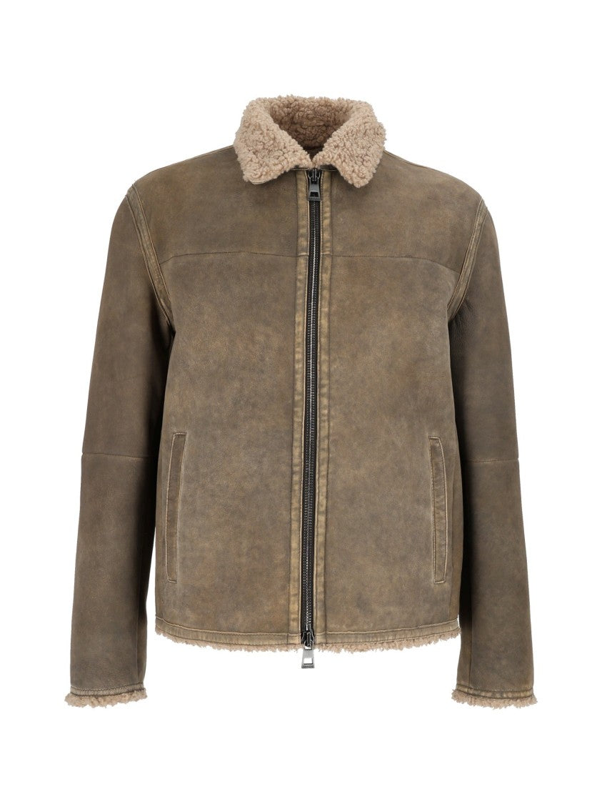 Gms-75 Brown Lamb Leather Shearling Jacket