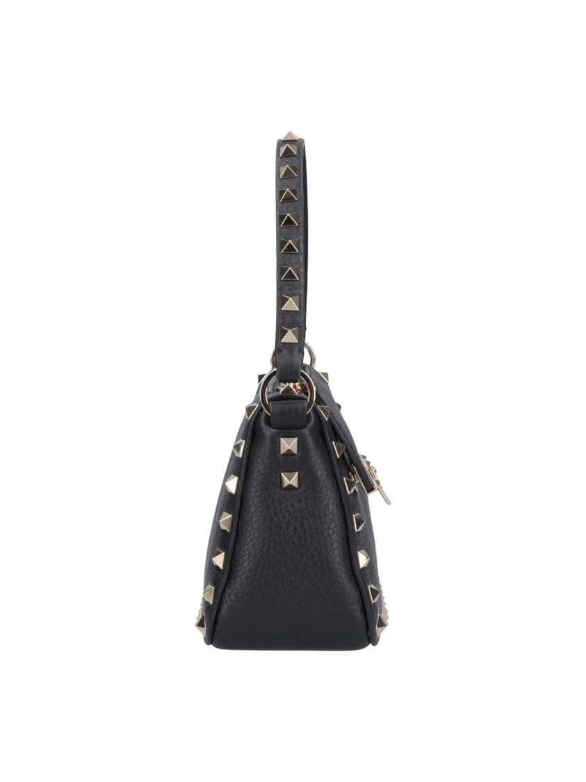 Valentino Peppering Pyramid Stud Leather Shoulder Bag