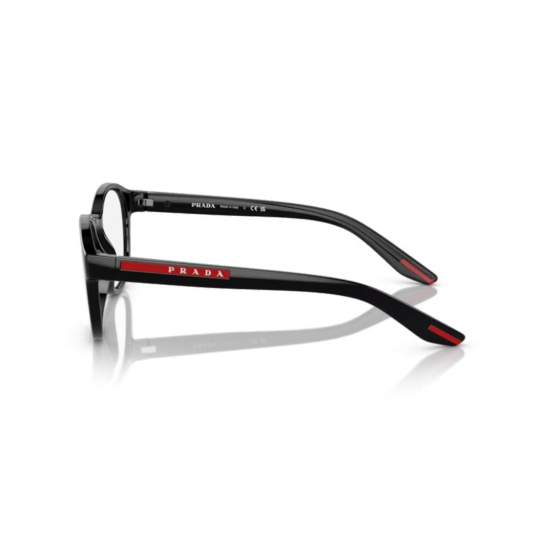 Prada Linea Rossa 0Ps 07Pv Rounded Black Nylon Eyeglasses