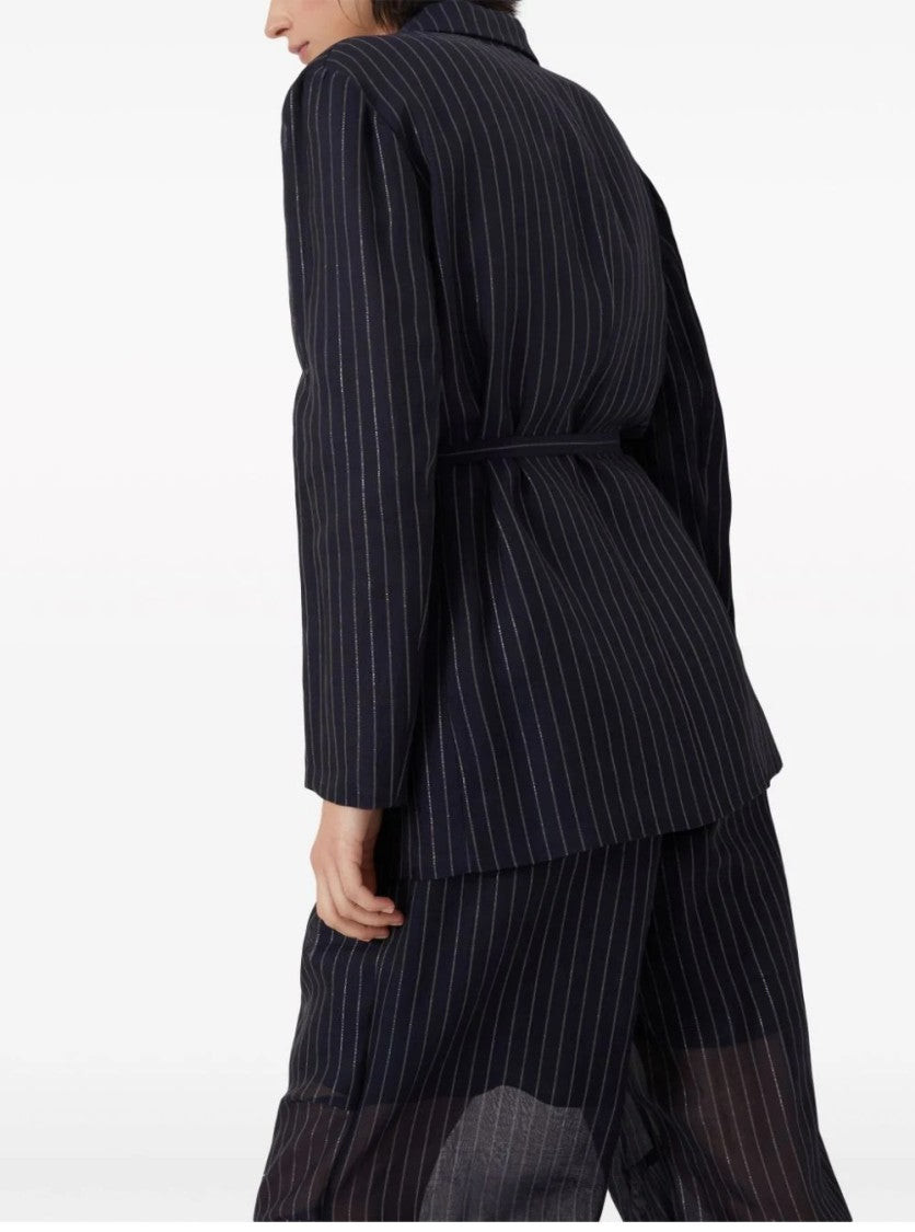 Brunello Cucinelli Navy Pinstripe Blazer