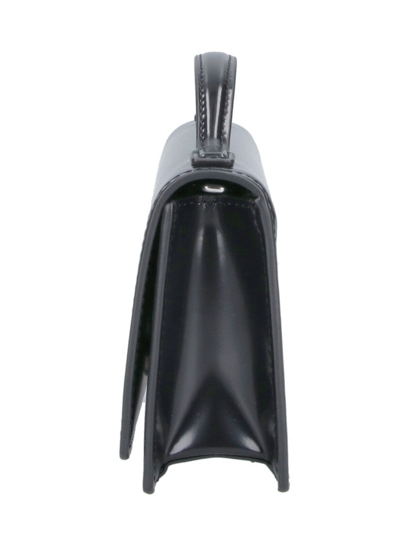 Marc Jacobs Black The Mirror Brushed Leather Handbag
