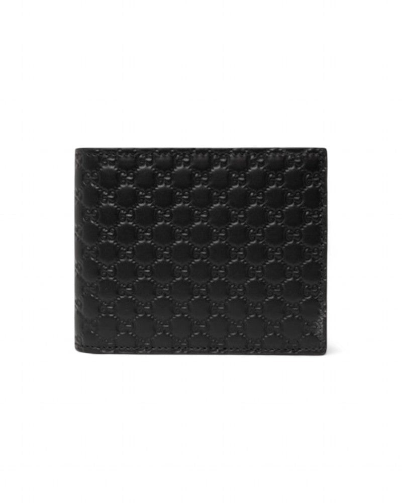 Gucci Signature Embossed Gg Guccissima Black Leather Wallet