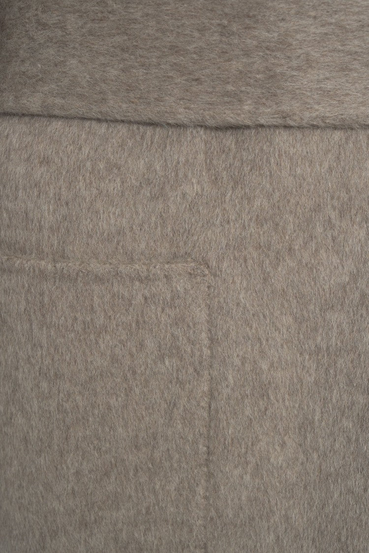 Viktoria Chan Wool Coat With Asymmetrical Wrap Closure And Matching Belt