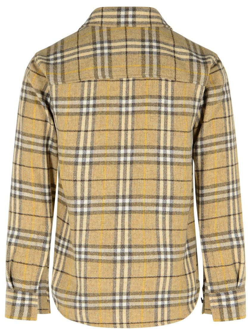Burberry 'Check Vintage' Beige Wool Shirt