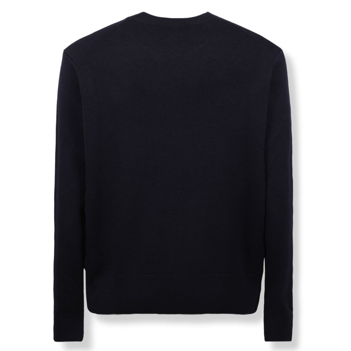 Ami Black Wool Crewneck Sweater With Logo Embroidery
