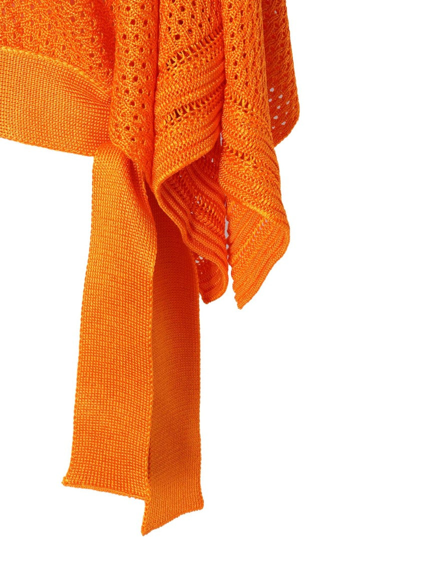 Alberta Ferretti Fluid Orange Top With Stylish Side Ties