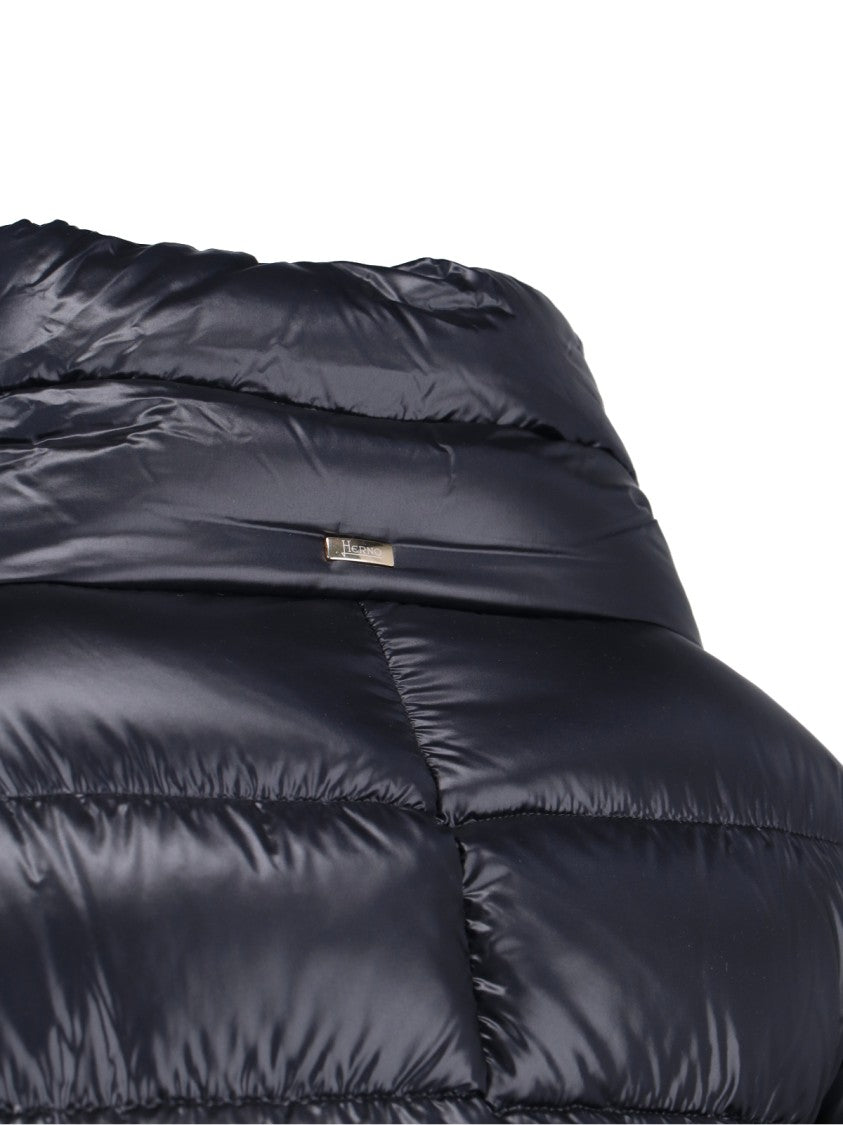Herno Black Zip-Up Hooded Puffer Jacket